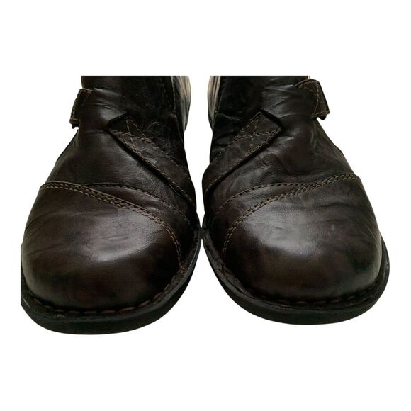 Clarks Brown Leather Shoes Womens 8.5 M Distressed Round Toe Cushioned Comfort - Picture 4 of 16